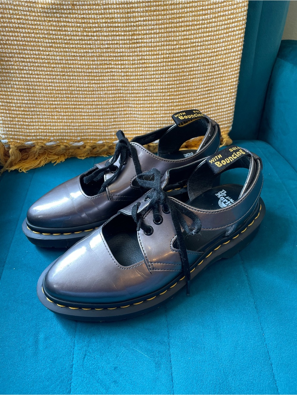 Dr. Martens Genna Pewter Cut Out Shoes